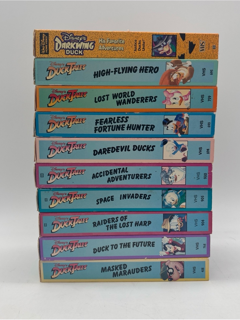 Lot of 9 Disney's Duck Tales VHS Tape Movie Bundle Vintage + One Darkwing Duck